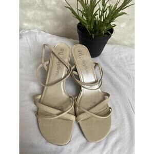Fanfares Beige Strappy High Heel Sandals Size 8.5